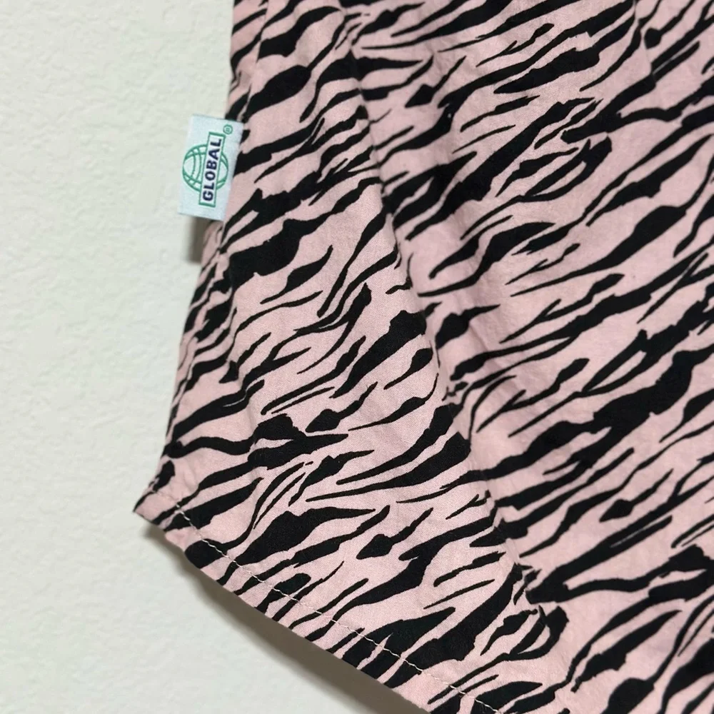 Global Pajamas Shorts Zebra Print Black Pink 100% Cotton Size‎ Small Sleepwear